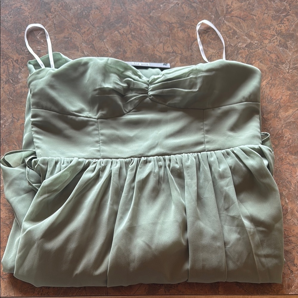 Lulus Elegant Green Spaghetti Strap Dress